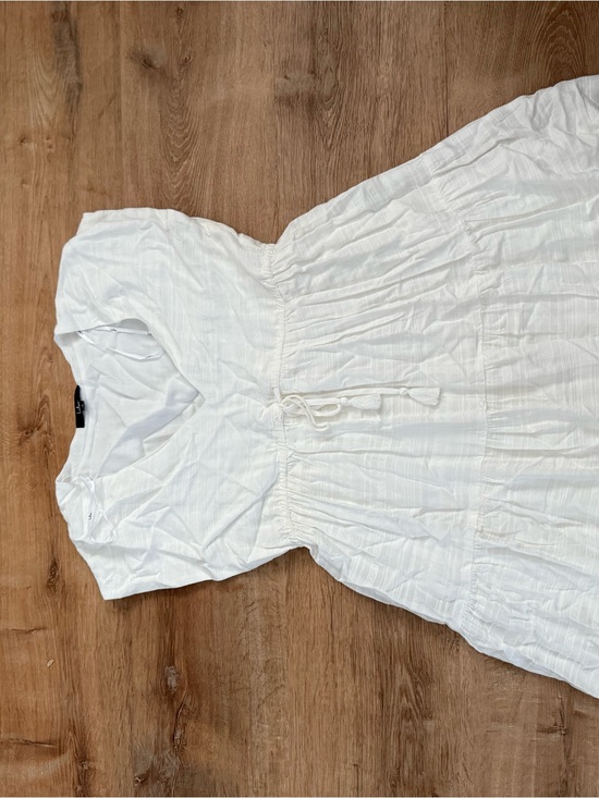 Lulus Dresses & Skirts - Lulu's White Mini Dress with Drawstring Waist